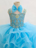 Sparkly Beaded Bodice Baby Girl Cupcake Pageant Dress - ToddlerPageantDress