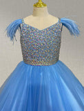 Sparkly Beaded Bodice Miss Teen Pageant Gown - ToddlerPageantDress