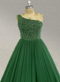 Stunning Beded Bodice Little Child Green Ball Gown - ToddlerPageantDress