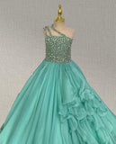 Youth Glitter Formal Dress with Multilayer Skirt - ToddlerPageantDress