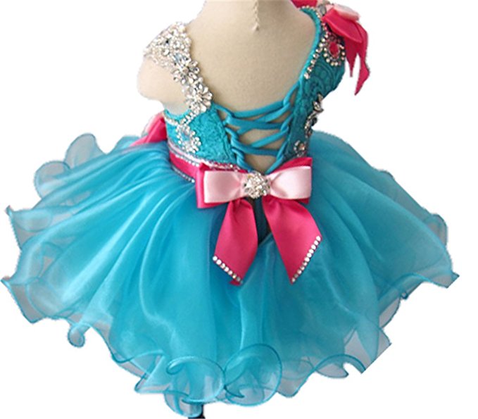 One Shoulder Little Girl/Baby Girl/Toddler Baby Doll Pageant Dress - ToddlerPageantDress