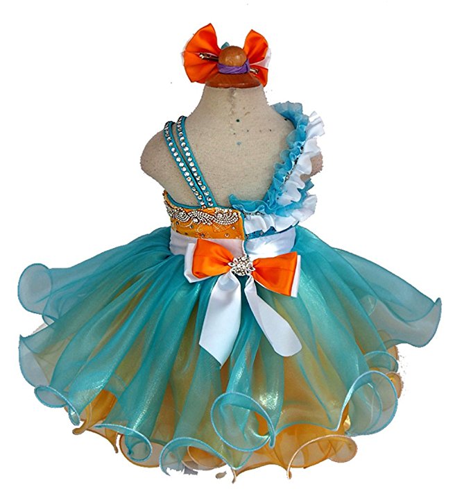 Little Girls Popular Stunning Baby Doll Pageant Dress with Hair bow - ToddlerPageantDress