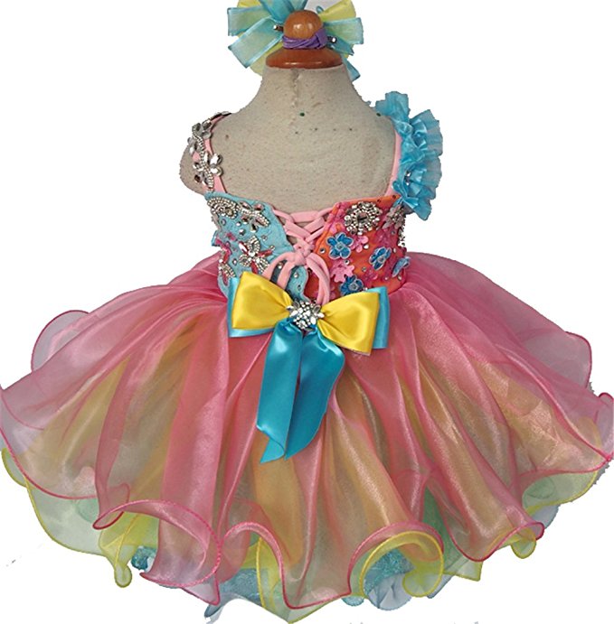 Romantic Toddler/Baby Miss/Infant Baby Doll Pageant Dress With Hair bow - ToddlerPageantDress