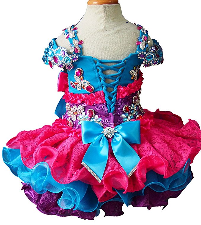 Jennifer Wu Glitz Beaded Bodice Baby Girl Cupcake Pageant Dress - ToddlerPageantDress