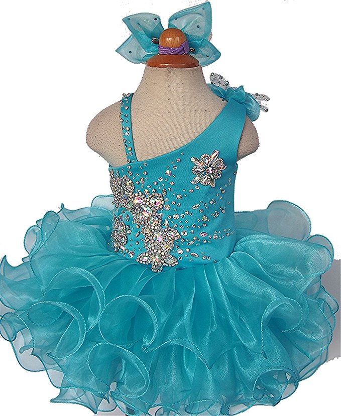 Elegant Toddler/Little Girl/Baby Miss/Infant Cupcake Pageant Dress With Hair bow - ToddlerPageantDress