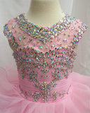 AB Beaded and Lace Bodice Little girl/Baby Pageant Dress - ToddlerPageantDress