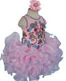 Custom Made Nations Little Miss Pink Stunning Pageant Dress With Hair bow - ToddlerPageantDress