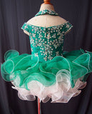 Cute Beaded Bodice Glitz Baby Girl Cupcake Pageant Dress - ToddlerPageantDress