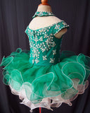 Cute Beaded Bodice Glitz Baby Girl Cupcake Pageant Dress - ToddlerPageantDress