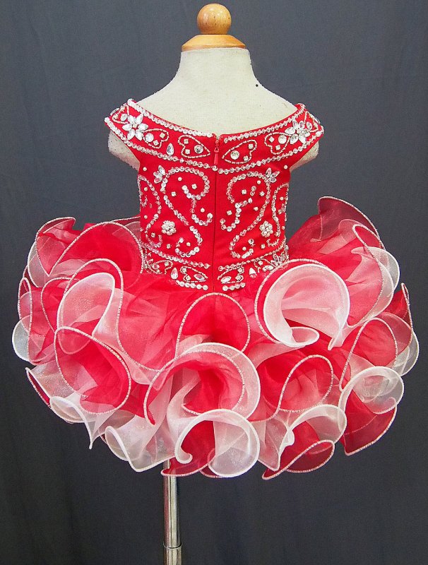 Glitz Beaded Bodice Little Girl/Baby Miss/Toddler Cupcake Pageant Dress - ToddlerPageantDress