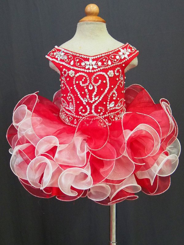 Glitz Beaded Bodice Little Girl/Baby Miss/Toddler Cupcake Pageant Dress - ToddlerPageantDress