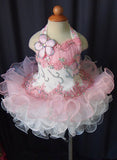 Haler Lace and Beaded Bodice Baby Cupcake Pageant Dress - ToddlerPageantDress