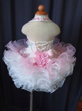 Haler Lace and Beaded Bodice Baby Cupcake Pageant Dress - ToddlerPageantDress