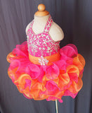 Halter Beaded Bodice Infant/toddler/baby/children/kids Girl's Pageant Dress 1 - 4T G073 - 2 - ToddlerPageantDress