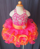 Halter Beaded Bodice Infant/toddler/baby/children/kids Girl's Pageant Dress 1 - 4T G073 - 2 - ToddlerPageantDress