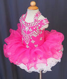 Halter Beaded Bodice Little Girl/Baby Girl Glitz Pageant Dress - ToddlerPageantDress