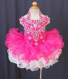 Halter Beaded Bodice Little Girl/Baby Girl Glitz Pageant Dress - ToddlerPageantDress