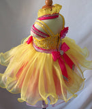 Halter Beaded Bodice Little Miss/Baby Girl/Toddler Baby Doll Pageant Dress - ToddlerPageantDress