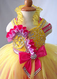 Halter Beaded Bodice Little Miss/Baby Girl/Toddler Baby Doll Pageant Dress - ToddlerPageantDress