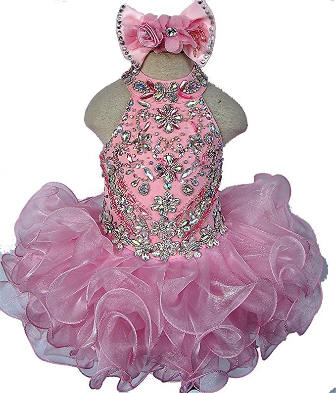 Heavy Beaded Little Girl/Child/Toddler Cupcake Pageant Dress - ToddlerPageantDress