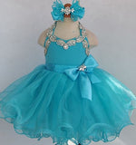 Hot Sale Little Miss Stunning Baby Doll Pageant Dress with hair bow - ToddlerPageantDress