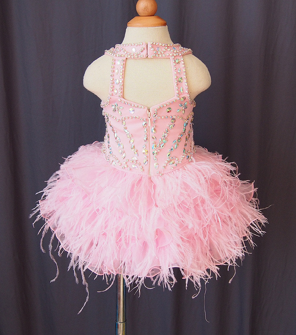 Infant/toddler/baby/children/kids glitz Girl's Feather Pageant Dress 1~4T G047-1 - ToddlerPageantDress