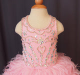 Infant/toddler/baby/children/kids glitz Girl's Feather Pageant Dress 1~4T G047 - 1 - ToddlerPageantDress