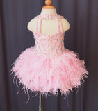 Infant/toddler/baby/children/kids glitz Girl's Feather Pageant Dress 1~4T G047 - 1 - ToddlerPageantDress