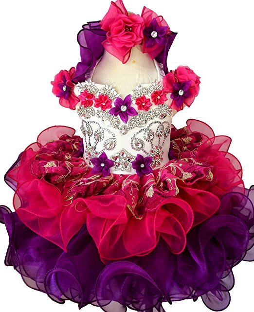 Jennifer Wu Baby Girl Cupcake Nations Pageant Dress with Hair Bow - ToddlerPageantDress