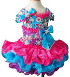 Jennifer Wu Glitz Beaded Bodice Baby Girl Cupcake Pageant Dress - ToddlerPageantDress