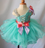 One Shoulder Little Miss/Baby Girl Cupcake Pageant Dress - ToddlerPageantDress