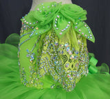 One Shoulder Toddler/Baby Girl Glitz Cupcake Pageant Dress - ToddlerPageantDress