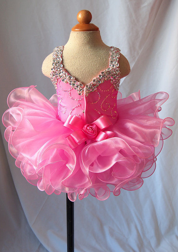 Glitz Beaded Bodice Little Princess/Toddler Cupcake Pageant Dress - ToddlerPageantDress