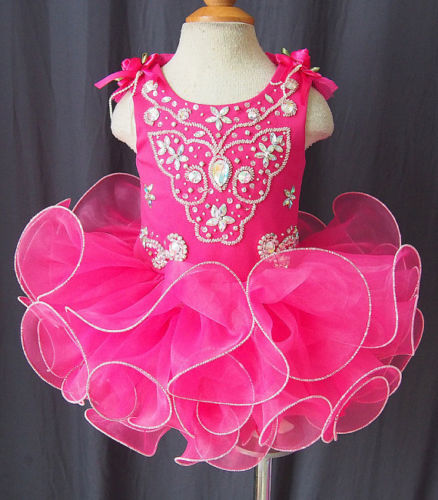 Glitz Beaded Bodice Little Girl/Baby/Child/Toddler Cupcake Pageant Dress - ToddlerPageantDress