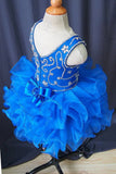 V Neck Beaded Bodice Little Girl/Baby Miss/Toddler Royal Cupcake Pageant Dress - ToddlerPageantDress